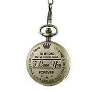 Orologio da tasca e catena, Orologio da tasca - Non dimenticarlo mai, ti amo, for sempre - da un figlio a mio padre/Regalo Orologio da tasca al quarzo con catenella a clip Compleanno Anniversario ( Co