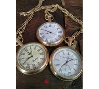 Orologio da tasca in ottone stile antico lotto di 3 vintage design Elgin rega...