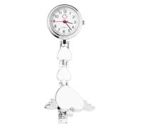 Orologio da Tasca Infermiera Creativo Quadrante Bianco e Lega | Controllo Rapido senza Polso, per Giri Clinici e Uniforme, Si Aggancia a Tasca o Laccio, Bianco