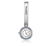 Orologio da Tasca Infermiera Personalizzato Orologio da Infermiera con Nome Clip-on Donna Orologio da Tasca Squisito al Quarzo Digitale Portatile per Della Mamma Regalo (Argento #4)