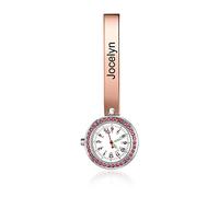 Orologio da Tasca Infermiera Personalizzato Orologio da Infermiera con Nome Clip-on Donna Orologio da Tasca Squisito al Quarzo Digitale Portatile per Della Mamma Regalo (Oro rosa)