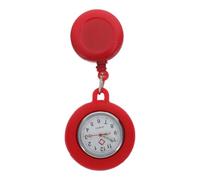 Orologio da Tasca Infermieristico Retrattile Rosso, Clip Sicura | Plastica Leggera, Stile Classico Retrò, per Studenti di Infermieristica e Turni Medici