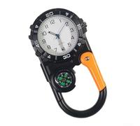 Orologio da tasca leggero con moschettone e lancette luminose, per escursionismo, arrampicata e viaggi nella natura selvaggia (nero)