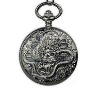 Orologio da tasca meccanico con scultura di drago in bronzo unico, simbolo della fortuna retrò, scheletro romano, orologio da tasca meccanico, orologio da tasca, regali per la famiglia