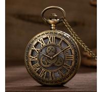 Orologio da tasca meccanico vintage con numeri romani e ingranaggi, ottimo regalo per il padre, il miglior papà, ti amo papà, grande orologio meccanico classico Lega di zinco