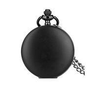 Orologio da Tasca Nero Argento Oro Bronzo retrò con Ciondolo Orologi Uomo Donna Coppia Collana Orologio Souvenir Regali(Black 80cm Chain)