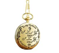 Orologio da tasca - Orologi da tasca classici incisi con scala digitale, regali per uomini dalla parte di un papà, una donna, un figlio, per San , la festa del papà, no, Golden Husband, Se