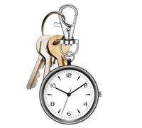 Orologio da tasca, orologio da tasca, chiavi, portachiavi rotondo, timer a clip, unisex, portatile, silenzioso, per casa, lavoro, scuola, donne, viaggi, attività all'aperto, zaino da uomo, regalo per