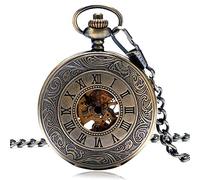 Orologio da tasca Orologio da tasca con numeri romani antichi Orologio da tasca retrò Orologio a catena Orologio meccanico a carica manuale da uomo Regalo per il compleanno, Natale, Festa del papà