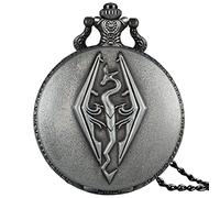 Orologio da Tasca, Orologio da Tasca Orologio da Tasca al Quarzo con Design del Drago 3D in Bronzo retrò con Catena for Collana for Regali con Ciondolo for Ragazzi (Colore : Bronzo) ( Color : Retro Gr