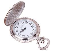 Orologio da tasca, orologio da tasca per uomini - Hammer Sickle Icona Orologio Vintage Numeri arabi - Pentagramma grano orologio portatile con catena, di moda per uomini e donne, argento,