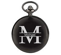 Orologio da tasca personalizzato con incisione laser, orologio da tasca personalizzato, regalo per laurea e regalo + confezione regalo per compleanno, laurea, festa del papà