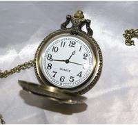Orologio da tasca signorile con incisione gufo Quartz decori collana donna