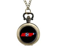 Orologio da tasca vintage con bandiera del Tennessee, in lega, con ciondolo, collana regalo per uomo e donna, stile rame, misura unica