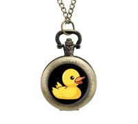Orologio da tasca vintage con ciondolo in lega a forma di anatra, idea regalo per uomo e, stile rame, misura unica