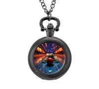 Orologio da tasca vintage con ciondolo in lega a forma di scarpe da bowling e palline, regalo per uomo e donna, Stile nero, misura unica