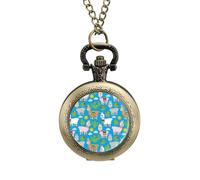 Orologio da tasca vintage con ciondolo in lega con lama e cactus, idea regalo per uomo e donna, stile rame, misura unica