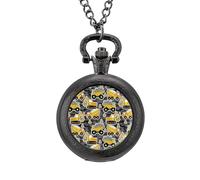 Orologio da tasca vintage con ciondolo in lega di escavatore, idea regalo per uomo e donna, Stile nero, misura unica