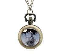 Orologio da tasca vintage con ciondolo in lega e collana regalo per uomini e donne, stile rame, misura unica