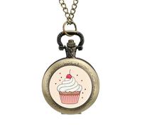 Orologio da tasca vintage con ciondolo in lega e scritta in lingua inglese "Cupca", idea regalo per uomini, stile rame, misura unica