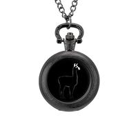 Orologio da tasca vintage con lama in lega, con ciondolo, collana regalo per uomo e donna, Stile nero, misura unica