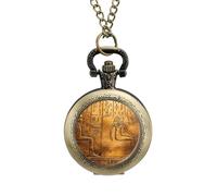 Orologio da tasca vintage in lega con ciondolo a forma di mitologia dell'antico Egitto, idea regalo per uomo e donna, stile rame, misura unica