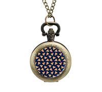 Orologio da tasca vintage in lega con fetta di pizza e collana con ciondolo