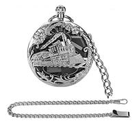 Orologio da tasca vintage, orologi da tasca al qua Orologio da Tasca Meccanico for Uomo Donna Orologio da Tasca Vintage con Catena Orologi da Tasca Scheletrati con Musica con Scatola, for Compleanno F