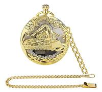 Orologio da tasca vintage, orologi da tasca al qua Orologio da tasca musicale da uomo con catena e confezione regalo, orologio da tasca con copertura del treno scheletrato for il compleanno, la festa