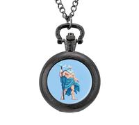 Orologio da tasca vintage Zeus con mitologia greca, in lega, idea regalo per uomo e donna, Stile nero, misura unica