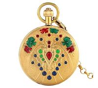 Orologio da tasca ZIYUYANG, collana portatile con quadrante digitale in oro meccanico automatico con doppio guscio aperto YINSE
