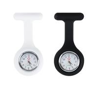 Orologio da taschino, 2 pezzi, orologio da infermiere, in silicone, con spilla, design per controllo delle infezioni, orologio da tasca con spilla, per assistenza sanitaria, infermieri, medici,