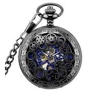 Orologio da taschino da uomo Portafoglio da donna a conchiglia cava Orologio da taschino meccanico nero romano Decorare regalo per orologio da taschino padre