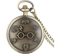 Orologio da taschino decorativo, Orologi da taschino al quarzo a tema Magic School Orologi da collana retrò Orologi da polso con ciondolo a catena maglione Regali Uomo Donna,nero ( Color : Bronze )