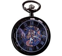 Orologio da taschino decorativo, orologio da taschino piccolo orologio da taschino meccanico vuoto stile retrò orologio da tasca orologio da tasca for uomo dalla figlia (colore : blu) ( Color : Blue )