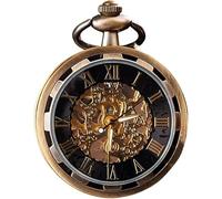 Orologio da taschino decorativo, orologio da taschino piccolo orologio da taschino meccanico vuoto stile retrò orologio da tasca orologio da tasca for uomo dalla figlia (colore : blu) ( Color : Copper