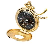 Orologio da taschino dorato da uomo e da donna, orologio da taschino meccanico completo con doppio cacciatore, numeri romani incisi, orologio da taschino con carica manuale in oro, miglior regalo