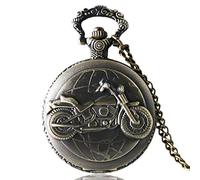 Orologio da taschino in bronzo antico motocicletta orologio da taschino collana ciondolo uomo regalo regalo per compleanno festa del papà