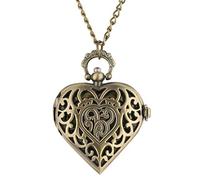 Orologio da taschino, Orologio da taschino Orologio da taschino al quarzo a forma di cuore romantico Collana con pendente a catena Orologio da donna Regali souvenir for ragazze Donne (Colore : Nero) (