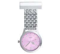 Orologio da taschino per infermieri, in acciaio inox, al quarzo, per dottori, per donne e uomini, con clip, si illumina al buio, facile da leggere, elegante orologio da infermiera, con spilla, adatto