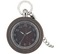 Orologio da taschino per moglie, quadrante grande con numeri romani, elegante orologio da taschino in ebano marrone scuro per uomo, pratici orologi da taschino al quarzo con puntatori luminosi pe