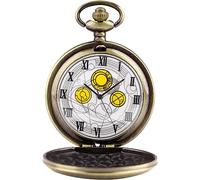 Orologio da Taschino Vintage al Quarzo Doctor Who Orologio da Taschino con Cassa in Bronzo Quarzo Full Hunter Quadrante Bianco e Ciondolo Collana da Uomo retrò Dr Who (Color : Bronze)