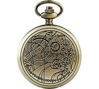 Orologio da Taschino Vintage al Quarzo Doctor Who Orologio da Taschino con Cassa in Bronzo Quarzo Full Hunter Quadrante Bianco e Ciondolo Collana da Uomo retrò Dr Who (Color : Ks002)