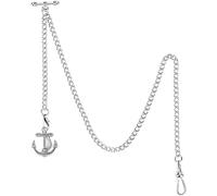 Orologio da taschino vintage al quarzo Orologio da taschino con catena Albert Orologio da taschino e catena, catena a T con ciondolo bussola, catena a maglia barbazzale 2 gancio antico Fob T Bar for M