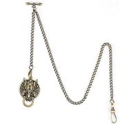 Orologio da taschino vintage al quarzo Orologio da taschino con catena Albert Orologio da taschino e catena, catena a T con ciondolo bussola, catena a maglia barbazzale 2 gancio antico Fob T Bar for M