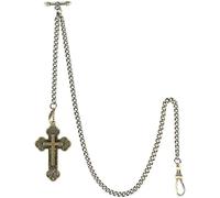 Orologio da taschino vintage al quarzo Orologio da taschino con catena Albert Orologio da taschino e catena, catena a T con ciondolo bussola, catena a maglia barbazzale 2 gancio antico Fob T Bar for M