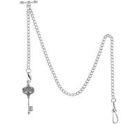 Orologio da taschino vintage al quarzo Orologio da taschino con catena Albert Orologio da taschino e catena, catena a T con ciondolo bussola, catena a maglia barbazzale 2 gancio antico Fob T Bar for M