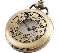 Orologio da taschino vintage al quarzo Orologio da taschino Design unico cavo con catena Adatto for il regalo di Natale di compleanno Festa del papà (Color : 09 bronze)