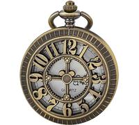 Orologio da taschino vintage al quarzo Orologio da taschino Design unico cavo con catena Adatto for il regalo di Natale di compleanno Festa del papà (Color : 31 bronze)
