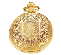 Orologio da Taschino Vintage al Quarzo Senza Batteria Orologio da Taschino Meccanico Stile Nero, Orologi da Taschino Meccanici Vintage Numeri Romani con Custodia e Catena da Uomo (Color : Ma005)